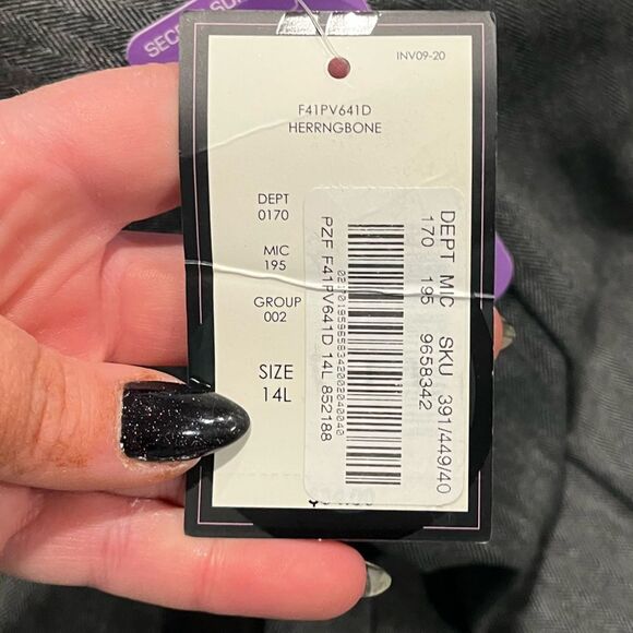 NWT Investments Barely Flare Leg Pants The PARK AVE Fit Stretch Gray 14 Long - Picture 6 of 12